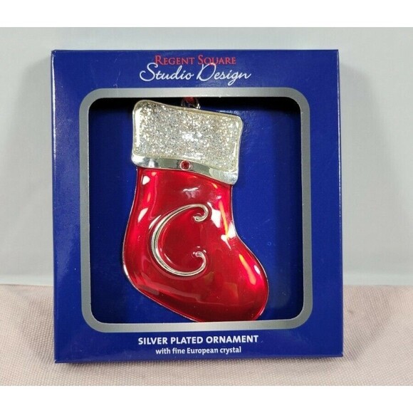 Regent Square Other - Monogram Stocking Letter C Christmas Tree Ornament Studio Design Silver Plated
